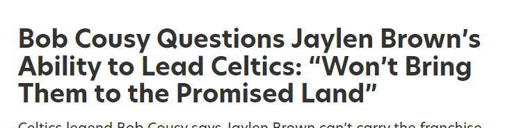 名宿称布朗未达到超巨水准，建议波士顿凯尔特人大规模重建