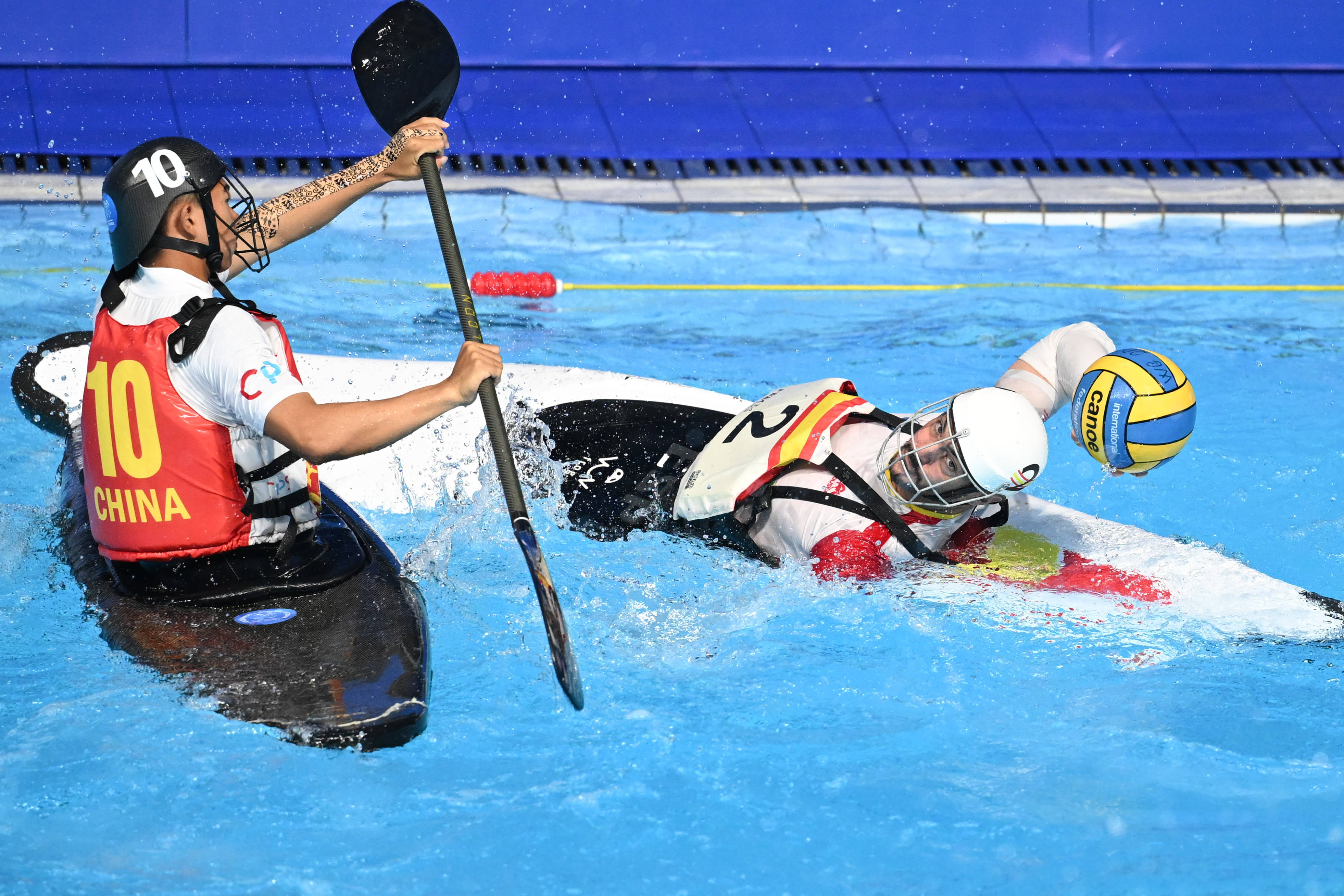 （成都世运会）皮艇球——男子第5-8名安慰赛半决赛：中国队不敌西班牙队